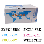 Kit 10 Cartucce per Canon 2XPGI-5BK 2XCLI-8BK 2XCLI-8C 2XCLI-8M 2XCLI-8Y